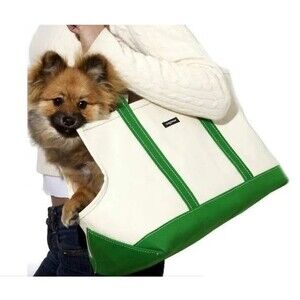 NEW Wagwear Boat Canvas Dog Carrier Green/Natural Pet Travel Tote Large
